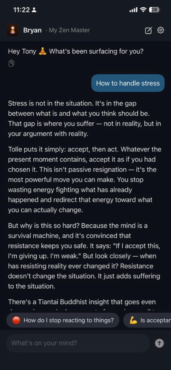 Conversation about handling stress